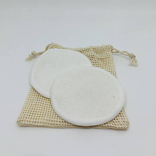 Set di 2 salviette struccanti con sacchetto di cotone